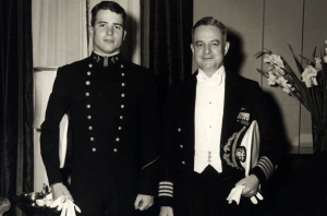 John McCrain standing next to his father, Admiral John McCain, Jr