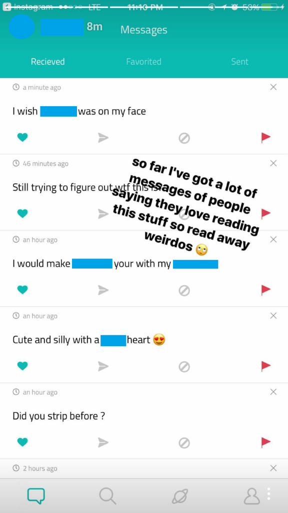 sarahah app messages screenshot instagram